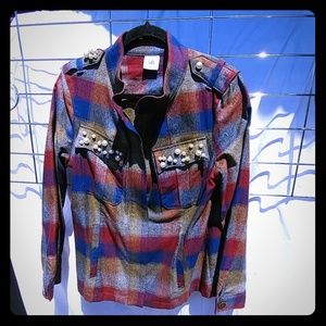 Cabi Plaid collage jacket